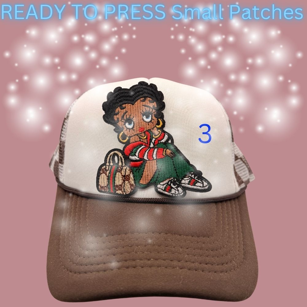 Fashion Girl Embroidered Patch – Ready to Press | Cute Boutique Character Patches for Trucker Hats & Apparel (9 Styles)