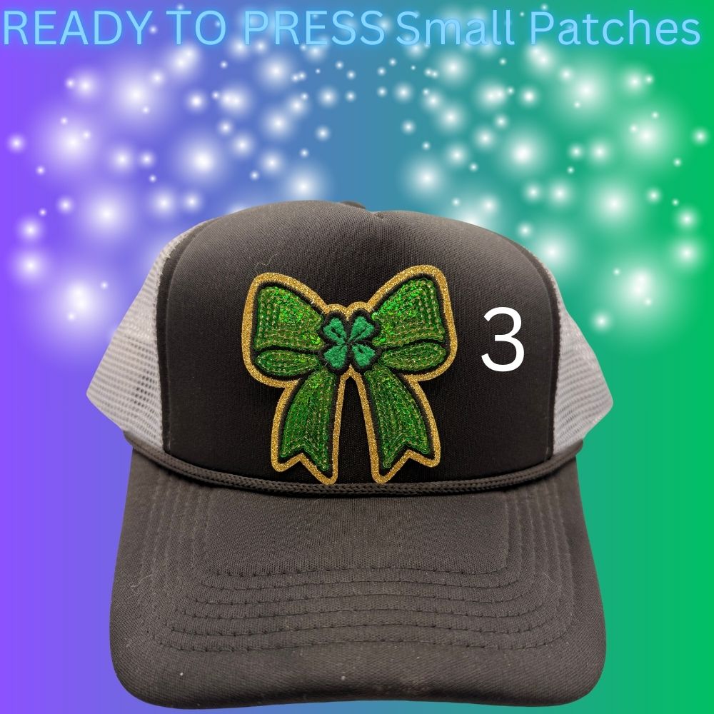 🍀 Ready to Press Small Green & Purple Patches – Heat Transfer Embroidered Patches (4 Designs)