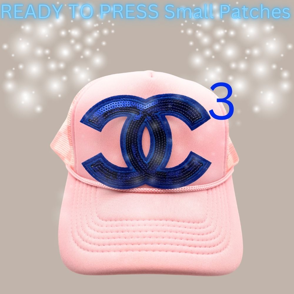 ✨ READY TO PRESS Sequin Double-C Style Patches (Multiple Colors) ✨