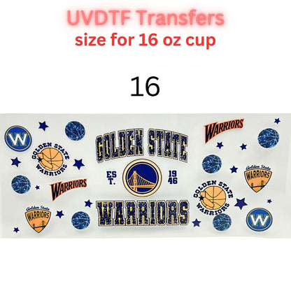 Pro Basketball City Team Inspired Wraps | UVDTF 16oz Glass Can Transfer | Pro Hoops Fan Cup Decals | Game Day Tumbler Wrap
