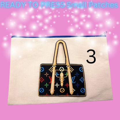 Ready-to-Press Designer-Inspired Handbag Style Embroidered Patches | Small Size | Multiple Styles Available
