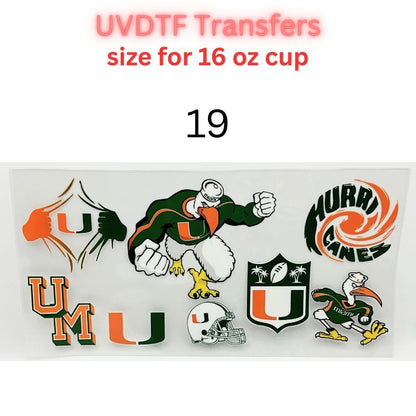 Sports Fan Inspired UV DTF Cup Wrap for 16 oz Glass Can | Football Fan Transfer Decal | Waterproof Permanent Cup Sticker | Multiple Styles