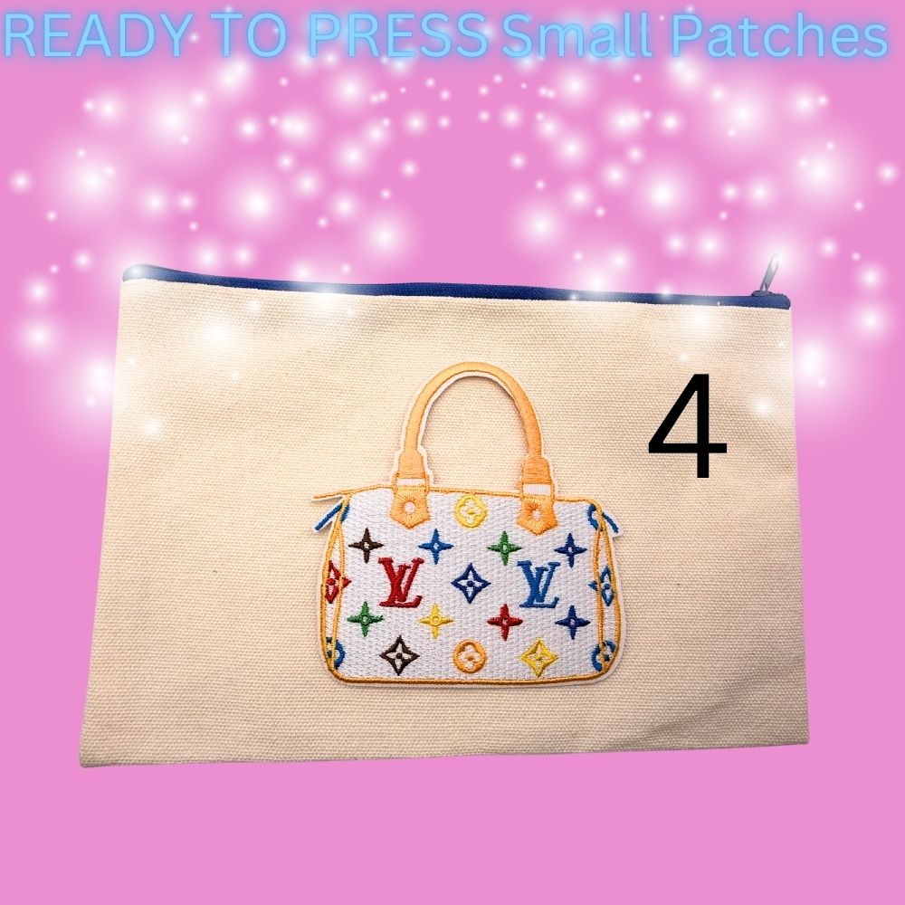 Ready-to-Press Designer-Inspired Handbag Style Embroidered Patches | Small Size | Multiple Styles Available