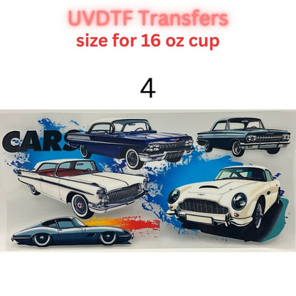 Classic & Vintage Car UV DTF Cup Transfers – 16 oz