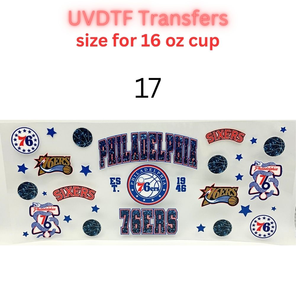Pro Basketball City Team Inspired Wraps | UVDTF 16oz Glass Can Transfer | Pro Hoops Fan Cup Decals | Game Day Tumbler Wrap