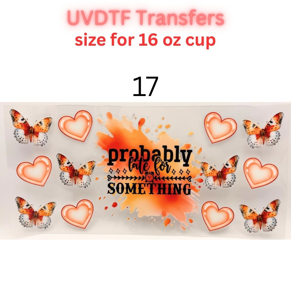 Edgy UVDTF Cup Wrap | 16oz Glass Can Transfer | Funny Quotes Aesthetic Wrap | Butterfly Skull Floral Designs | Trendy Tumbler Decal