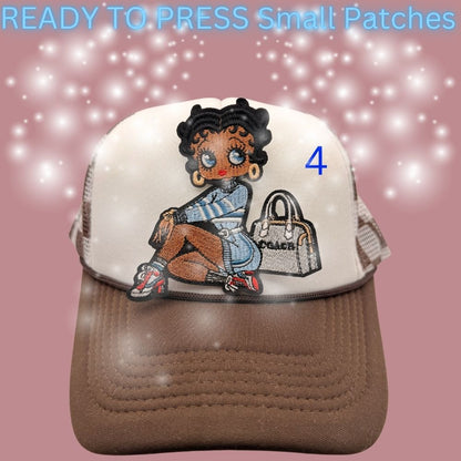 Fashion Girl Embroidered Patch – Ready to Press | Cute Boutique Character Patches for Trucker Hats & Apparel (9 Styles)