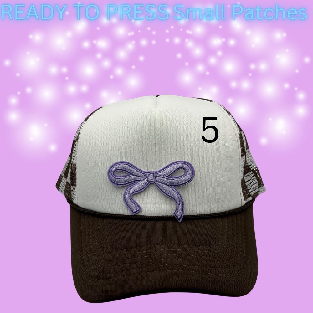 ✨ Ready to Press Small Bow Patches – Heat Transfer Embroidered Bows (10 Color Options)