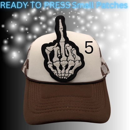 Ready-to-Press Small Embroidered Patches – Trucker Hat & Apparel Heat Press Patches