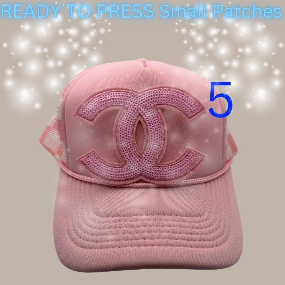 ✨ READY TO PRESS Sequin Double-C Style Patches (Multiple Colors) ✨