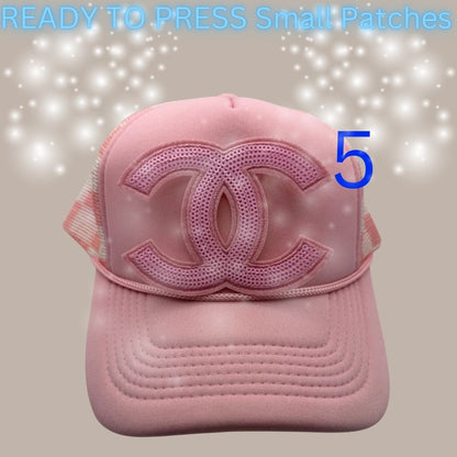✨ READY TO PRESS Sequin Double-C Style Patches (Multiple Colors) ✨
