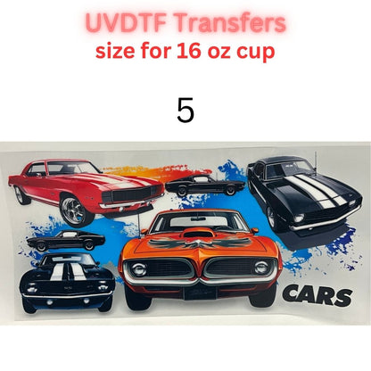 Classic & Vintage Car UV DTF Cup Transfers – 16 oz