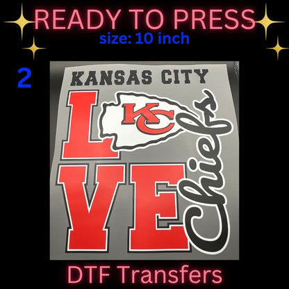 Football Inspired Ready-To-Press DTF Transfers | Game Day Sports Heat Transfers | 10 Inch Shirt Designs