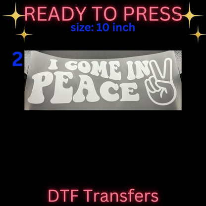 Funny & Retro Ready-To-Press DTF Transfers | Graduation, Peace & Humor Heat Transfers |