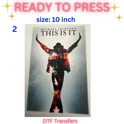 King of Pop Inspired DTF Transfer | Music Legend Tribute Heat Transfer | Ready to Press | 10 Inch Transfer | Dance Icon Design