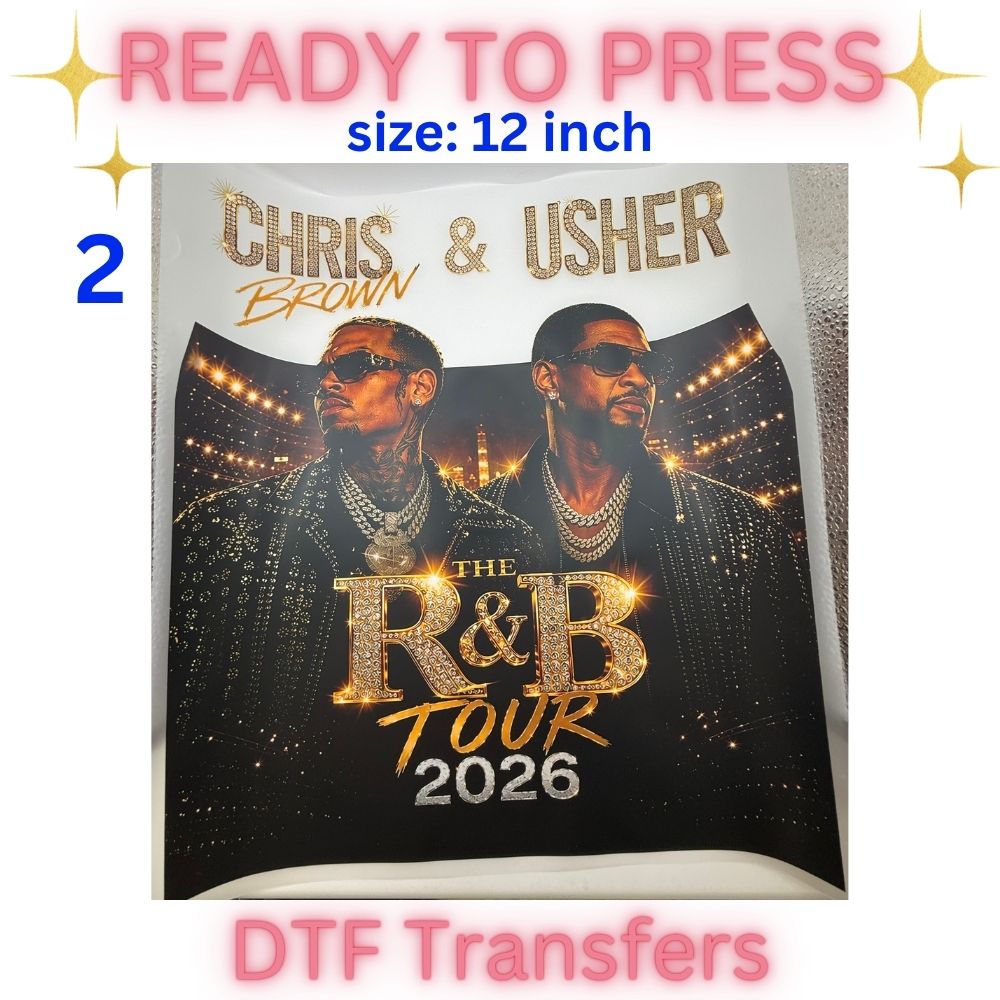 R&B Inspired DTF Transfers | Music Tour Style Ready To Press Heat Transfers | Concert Inspired Apparel Graphics