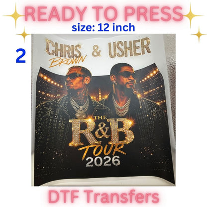 R&B Inspired DTF Transfers | Music Tour Style Ready To Press Heat Transfers | Concert Inspired Apparel Graphics