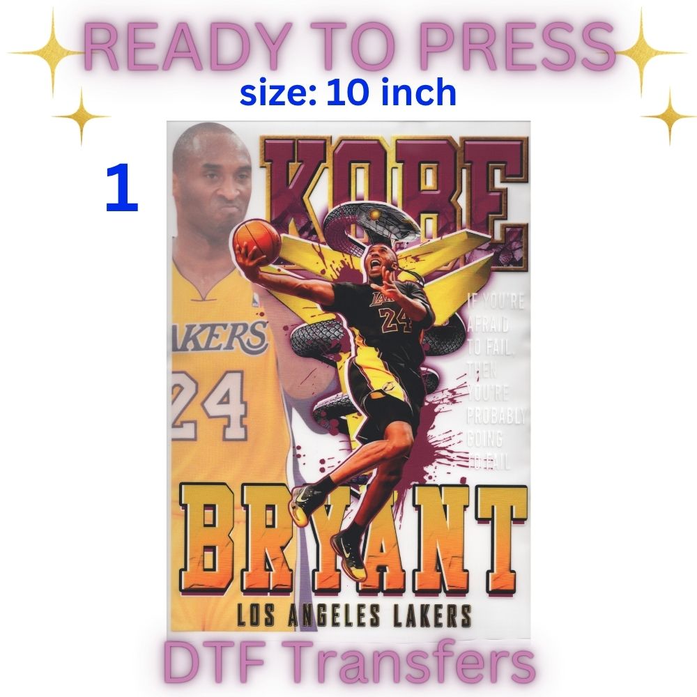 Basketball Legend Inspired DTF Transfers | 10 Inch Heat Press Designs | Athlete Tribute Style Graphics
