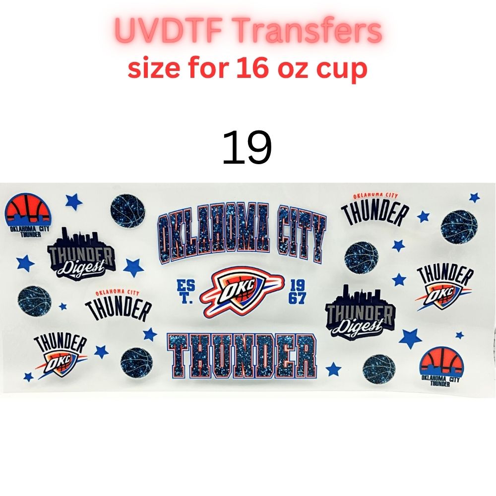 Pro Basketball City Team Inspired Wraps | UVDTF 16oz Glass Can Transfer | Pro Hoops Fan Cup Decals | Game Day Tumbler Wrap