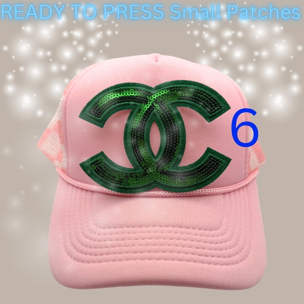 ✨ READY TO PRESS Sequin Double-C Style Patches (Multiple Colors) ✨