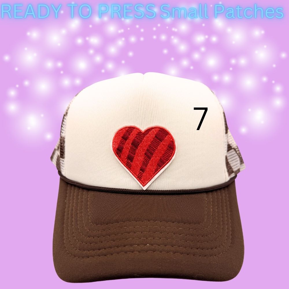 🔥 Ready to Press Small Lip, Heart & Flame Patches – Heat Transfer Embroidered Patches (7 Designs)