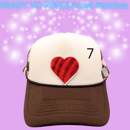 🔥 Ready to Press Small Lip, Heart & Flame Patches – Heat Transfer Embroidered Patches (7 Designs)