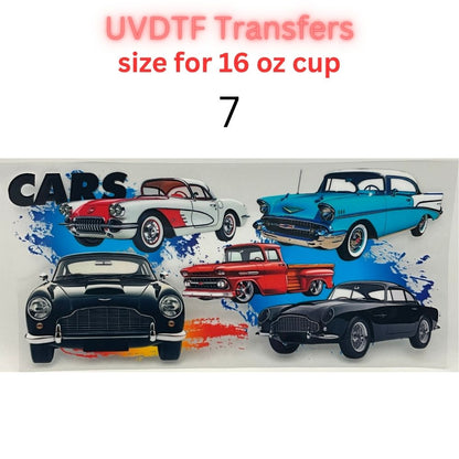 Classic & Vintage Car UV DTF Cup Transfers – 16 oz