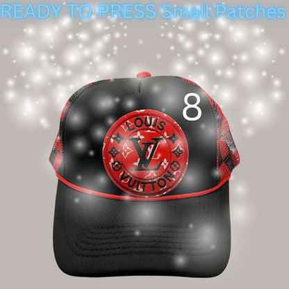 Designer-Inspired Embroidered Circle & Wreath Patches – Ready to Press | Small Hat/Cap Appliqués
