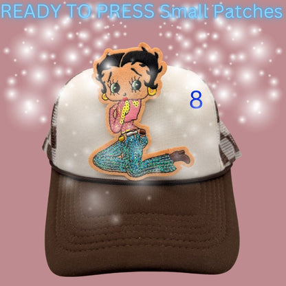 Fashion Girl Embroidered Patch – Ready to Press | Cute Boutique Character Patches for Trucker Hats & Apparel (9 Styles)