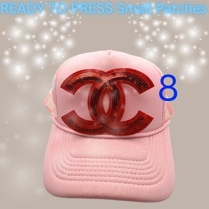 ✨ READY TO PRESS Sequin Double-C Style Patches (Multiple Colors) ✨