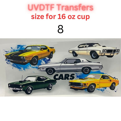 Classic & Vintage Car UV DTF Cup Transfers – 16 oz