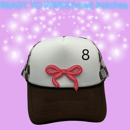 ✨ Ready to Press Small Bow Patches – Heat Transfer Embroidered Bows (10 Color Options)