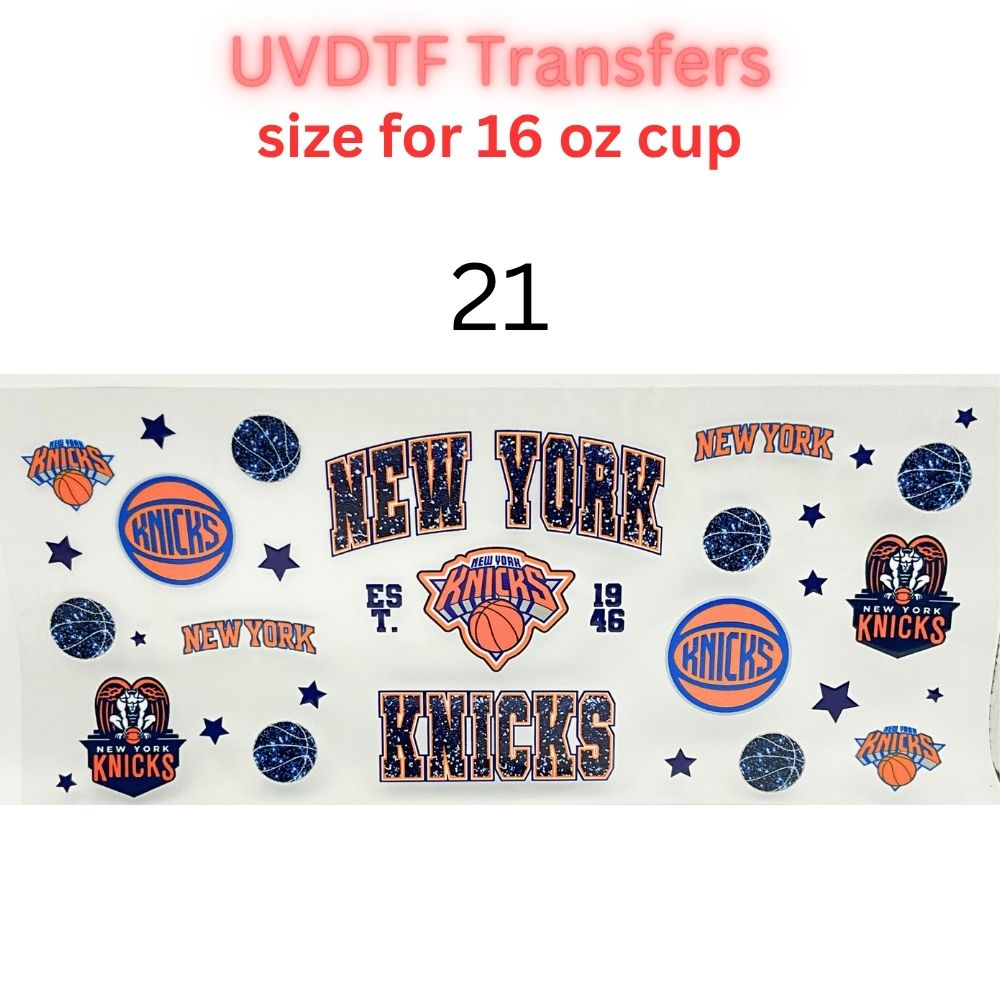 Pro Basketball City Team Inspired Wraps | UVDTF 16oz Glass Can Transfer | Pro Hoops Fan Cup Decals | Game Day Tumbler Wrap