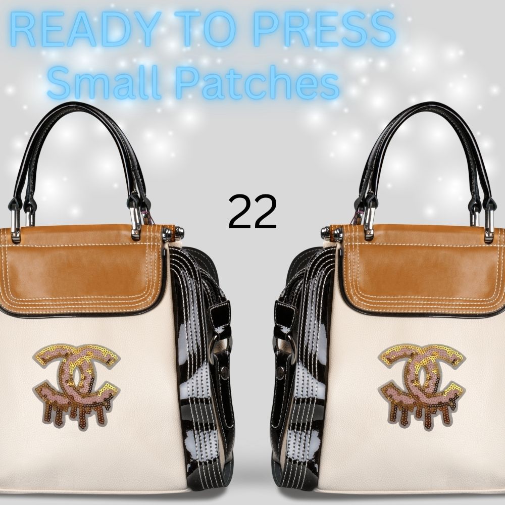 Designer-Inspired Sequin & Chenille Letter Patches – Ready to Press | Small Appliqués