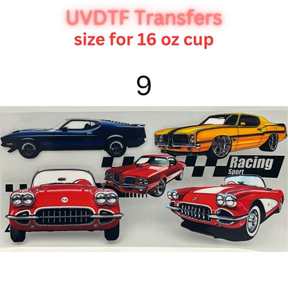 Classic & Vintage Car UV DTF Cup Transfers – 16 oz