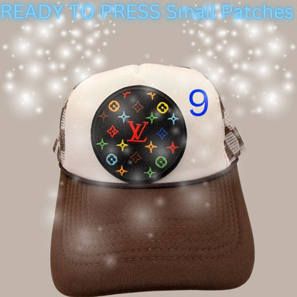 Designer-Inspired Monogram & Icon Patches – Embroidered Ready-to-Press Appliqués for Trucker Hats & Apparel (13 Styles)