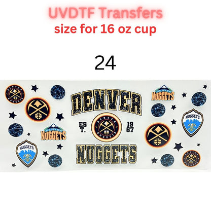 Pro Basketball City Team Inspired Wraps | UVDTF 16oz Glass Can Transfer | Pro Hoops Fan Cup Decals | Game Day Tumbler Wrap