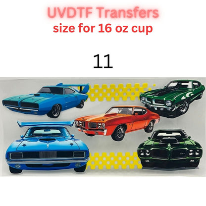 Classic & Vintage Car UV DTF Cup Transfers – 16 oz