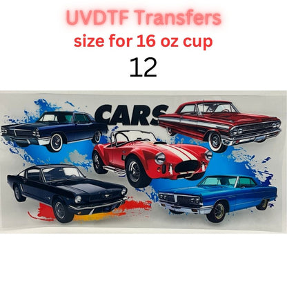 Classic & Vintage Car UV DTF Cup Transfers – 16 oz