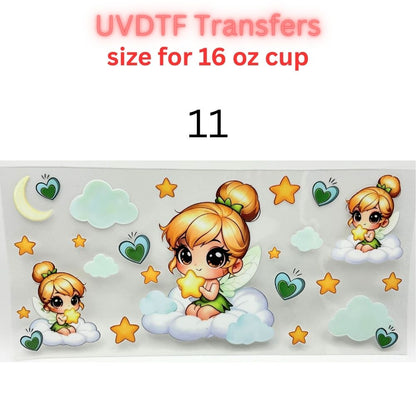Whimsical Fairytale Girl UV DTF Cup Wrap | 16 oz Glass Can Transfer | Floral Princess-Inspired Designs | Choose 1–11