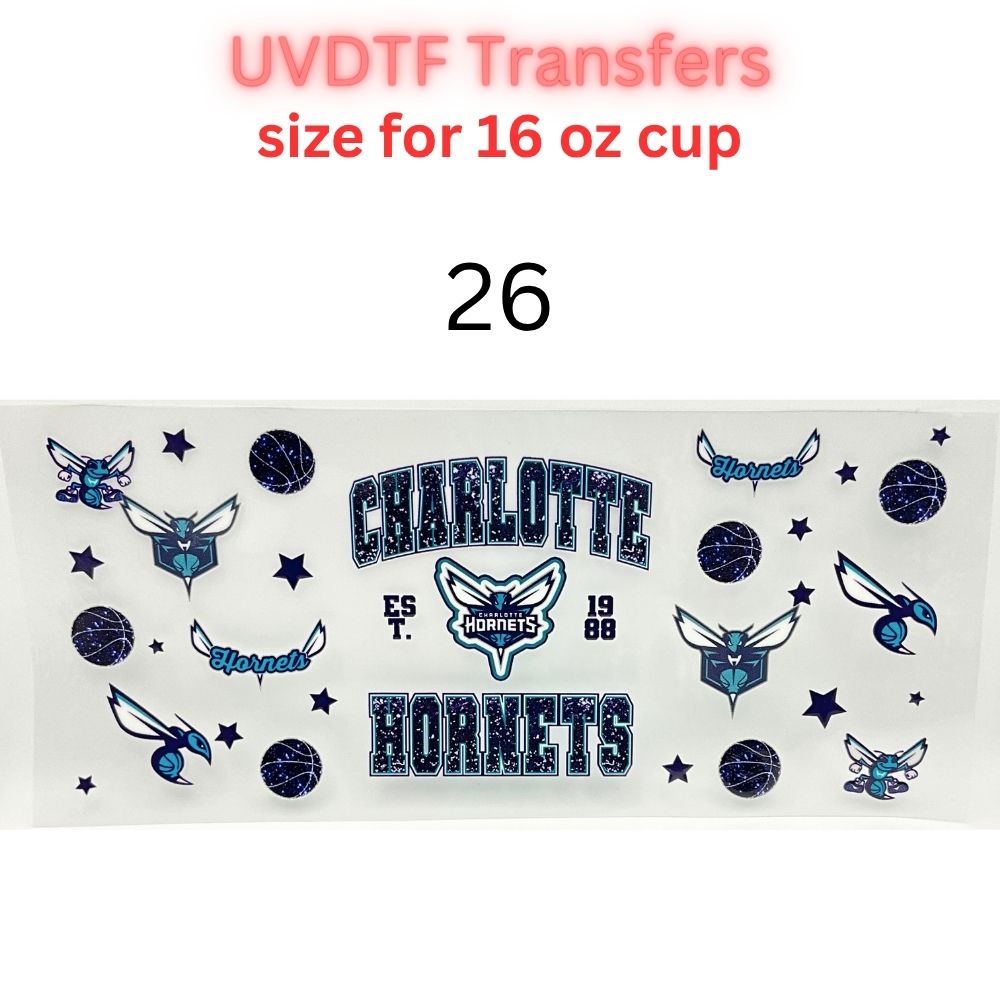 Pro Basketball City Team Inspired Wraps | UVDTF 16oz Glass Can Transfer | Pro Hoops Fan Cup Decals | Game Day Tumbler Wrap