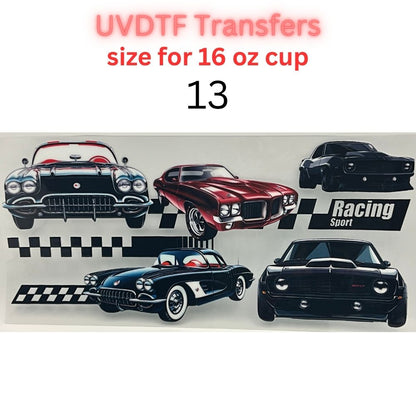 Classic & Vintage Car UV DTF Cup Transfers – 16 oz