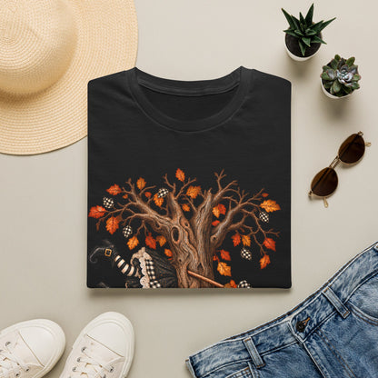 Fall Witch T-Shirt — 'Well, Shit' Halloween Tree Design