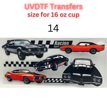 Classic & Vintage Car UV DTF Cup Transfers – 16 oz