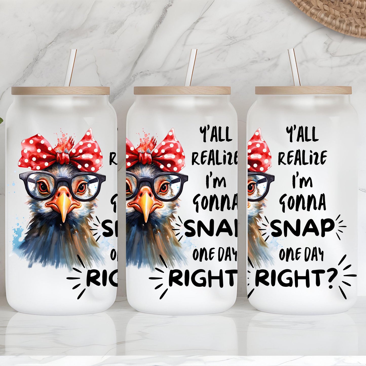 Crazy Chicken PNG – Funny Sarcastic Bird Humor Sublimation Design (Digital Download)