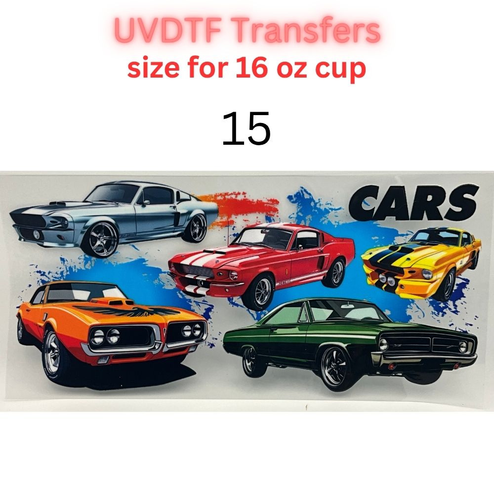 Classic & Vintage Car UV DTF Cup Transfers – 16 oz