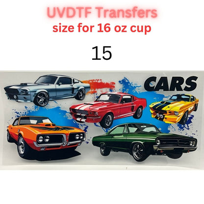 Classic & Vintage Car UV DTF Cup Transfers – 16 oz