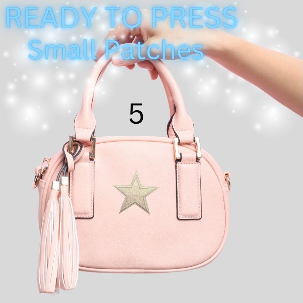 Glitter Star Iron-On Patch | Small Sparkle Star Patch | Heat Transfer Patch for Bags, Hats & Clothing | 16 Color Options