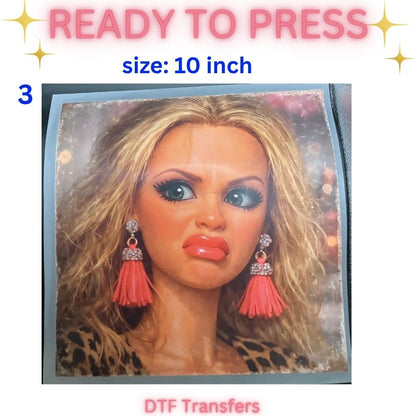 Ready to Press DTF Transfers | Camp Life | Funny Face | Woodland Animals | Cute Dumpling | Novelty Designs | 10 Inch and 12 Inch Heat Transfer
