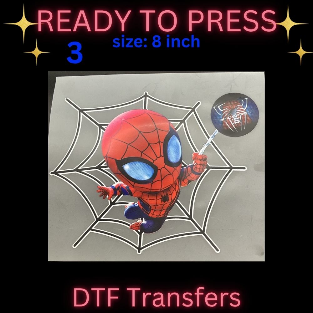 Cute Cartoon & Gamer Inspired DTF Transfers | Kids Character Style Heat Transfers | Ready To Press 8 Inch